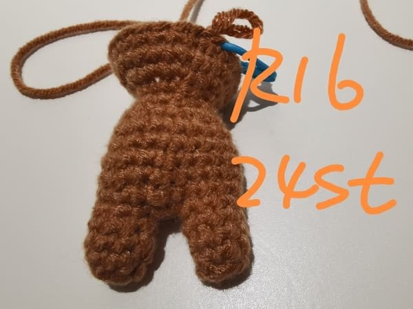 24 stitches for round 16 for teddy bear crochet