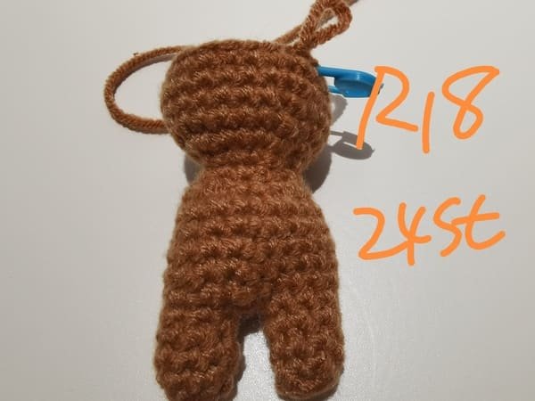 24 stitches for round 18 for teddy bear crochet