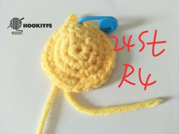24 stitches for round 4 for duck crochet