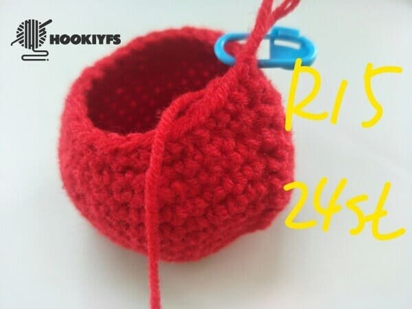 24 stitches for round 15 for apple crochet