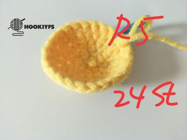 24 stitches for round 5 for duck crochet