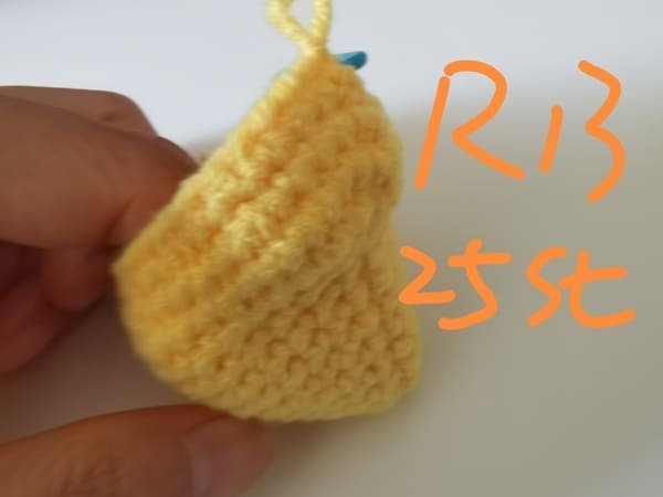 25 stitches for round 13 for mango crochet