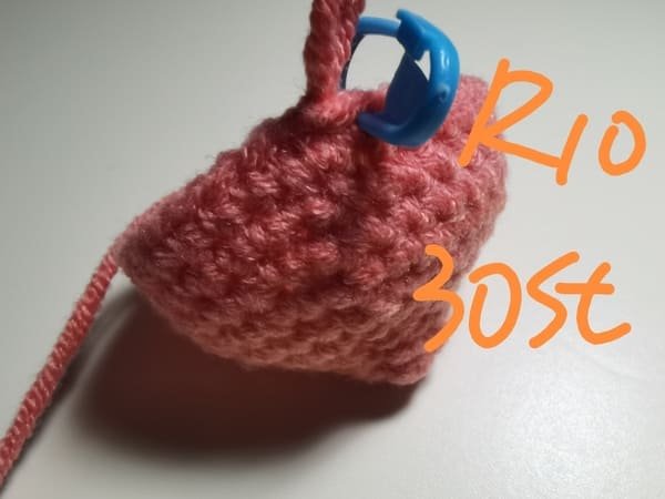 30 stitches for round 10 for crochet peach pattern