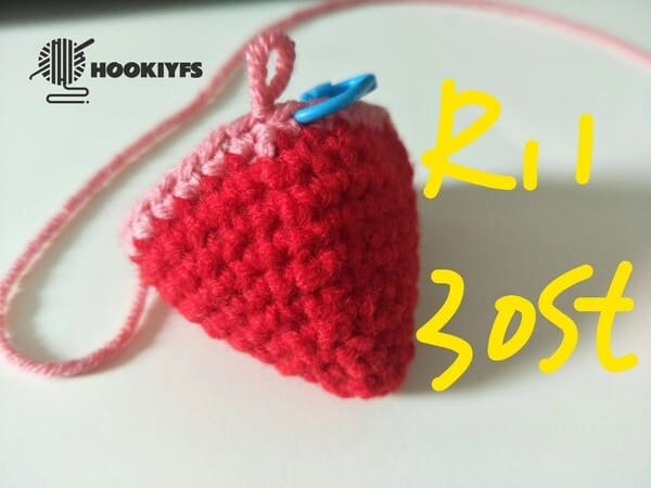 30 stitches for round 11 of strawberry crochet