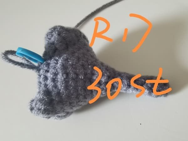 30 stitches for round 17 for elephant crochet