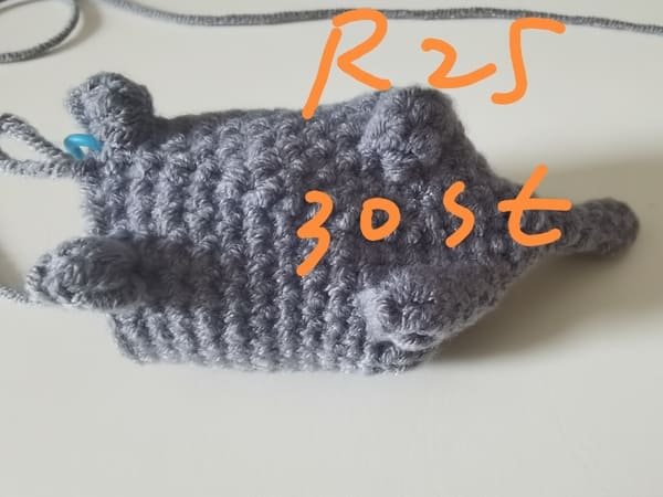 30 stitches for round 25 for elephant crochet
