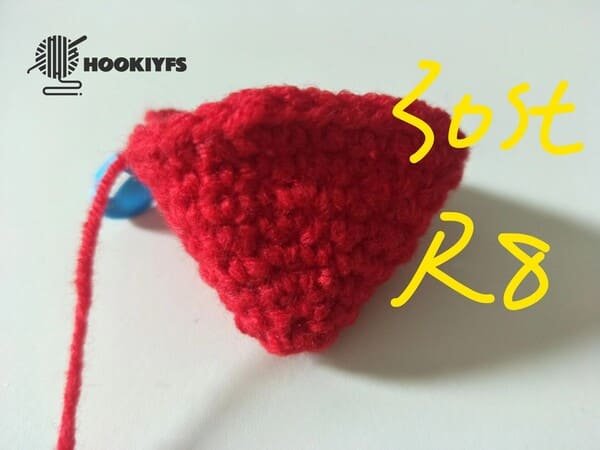 30 stitches for round 8 of strawberry crochet