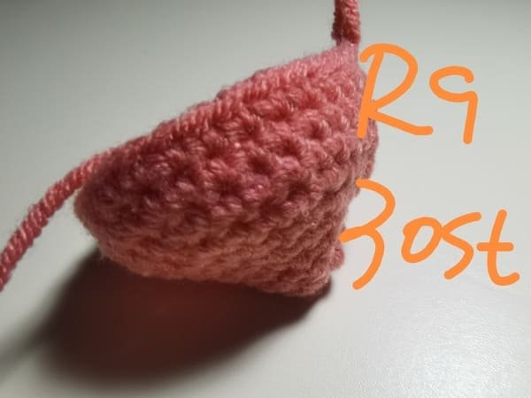 30 stitches for round 9 for crochet peach pattern