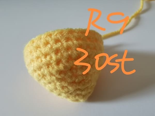 30 stitches for round 9 for mango crochet