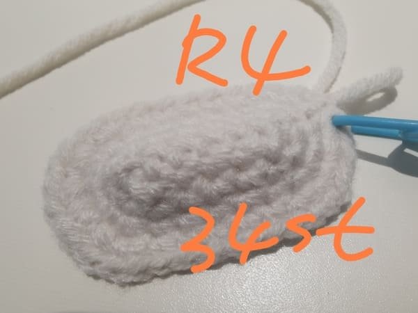 34 stitches for round 4 for head for hello kitty crochet pattern