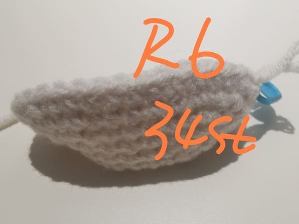 34 stitches for round 6 for head for hello kitty crochet pattern