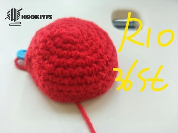 36 stitches for round 10 for apple crochet