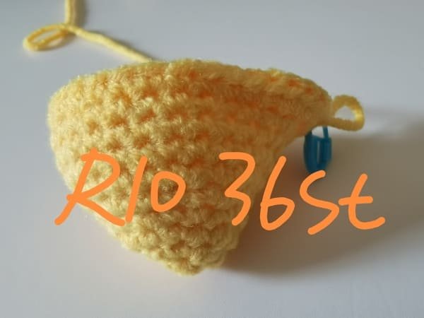 36 stitches for round 10 for mango crochet