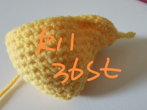 36 stitches for round 11 for mango crochet