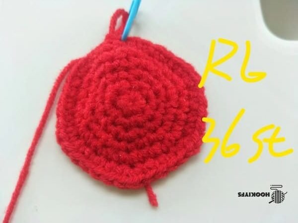 36 stitches for round 6 for apple crochet