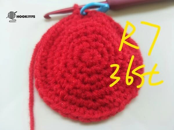 36 stitches for round 7 for apple crochet