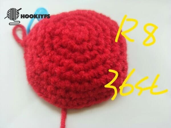 36 stitches for round 8 for apple crochet