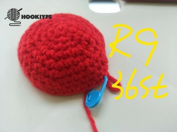 36 stitches for round 9 for apple crochet