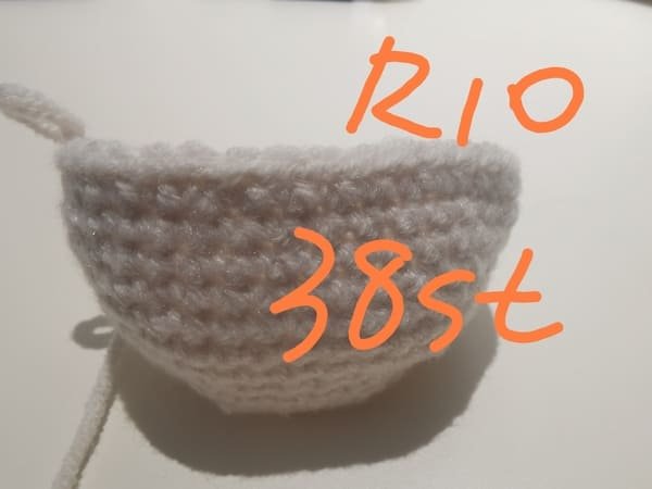 38 stitches for round 10 for head for hello kitty crochet pattern