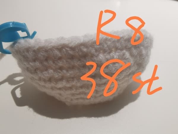 38 stitches for round 8 for head for hello kitty crochet pattern