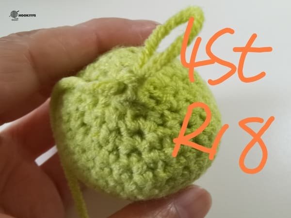 4 stitches for round 18 for lemon crochet pattern
