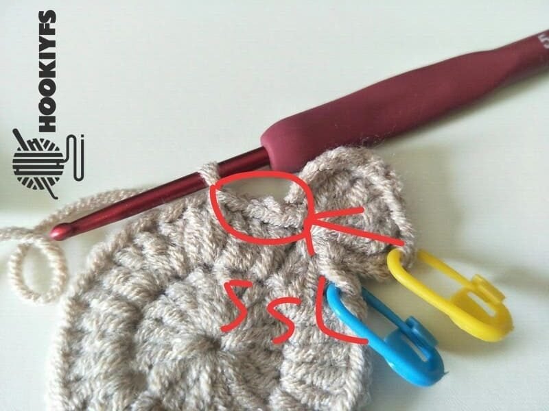 5 sl is completed for R3 of turtle crochet