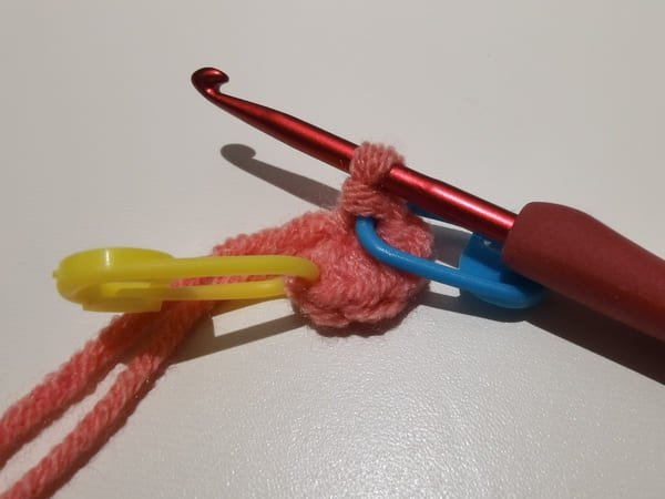 6 single crochet in to the magic ring for crochet peach pattern