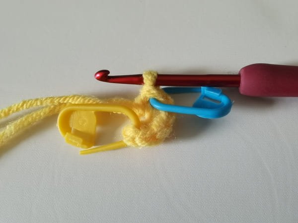6 single crochet in to the magic ring for mango crochet