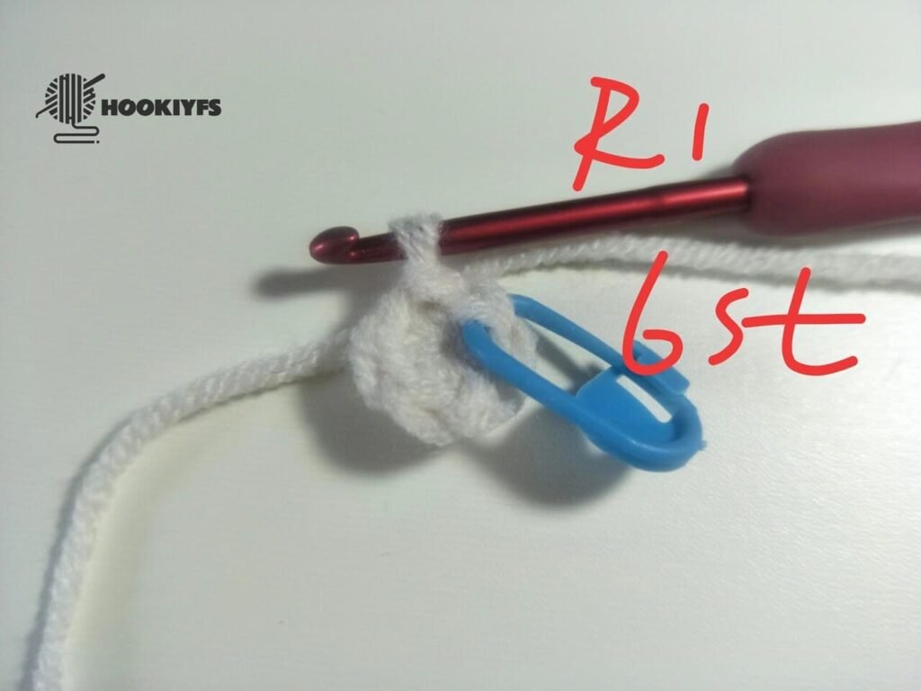 6 stitches for Round 1 for fish crochet