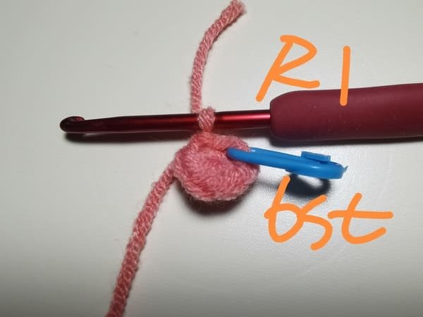 6 stitches for round 1 for crochet peach pattern
