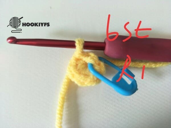 6 stitches for round 1 for duck crochet