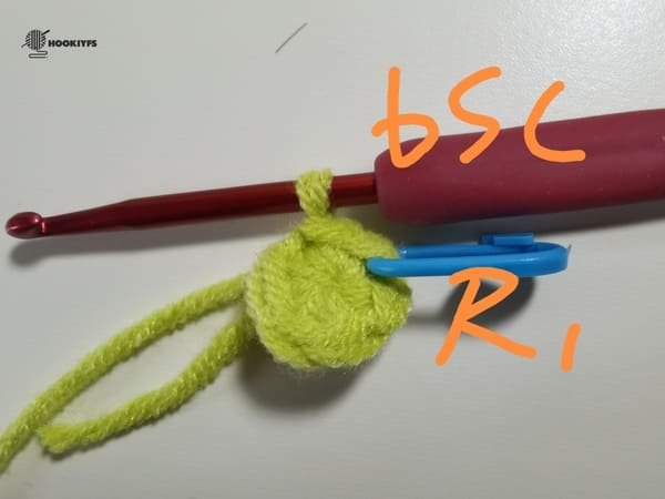 6 stitches for round 1 for lemon crochet pattern
