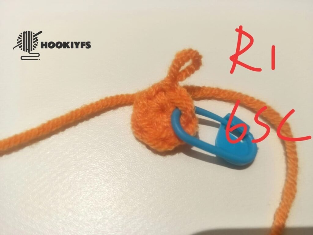 6 stitches for round 1 for persimmon crochet