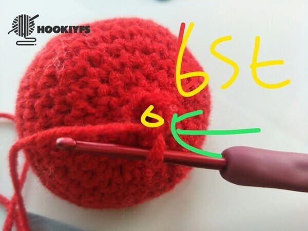 6 stitches for round 18 for apple crochet