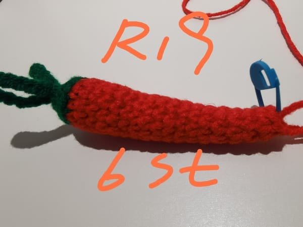 6 stitches for round 19 for chili crochet