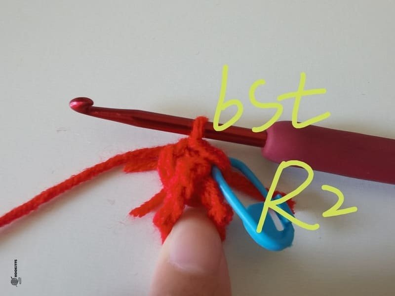 6 stitches for round 2 for mushroom crochet pattern