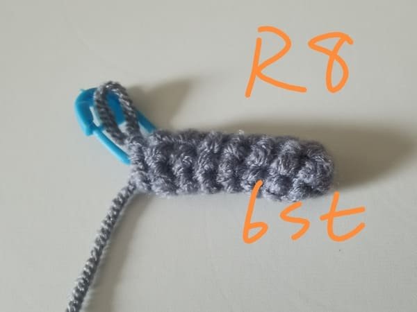 6 stitches for round 8 for elephant crochet