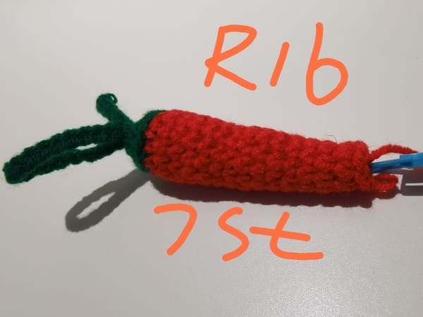 7 stitches for round 16 for chili crochet