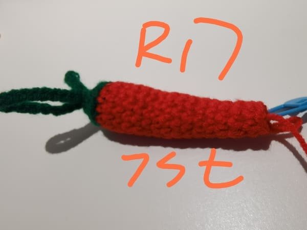 7 stitches for round 17 for chili crochet