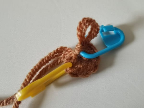8 single crochet in to the magic ring for teddy bear crochet