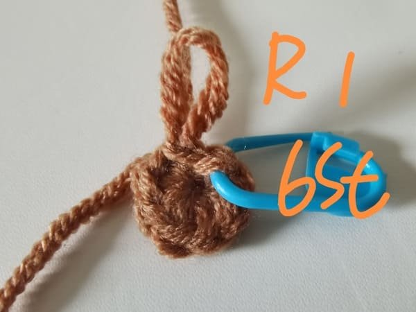 8 stitches for round 1 for teddy bear crochet