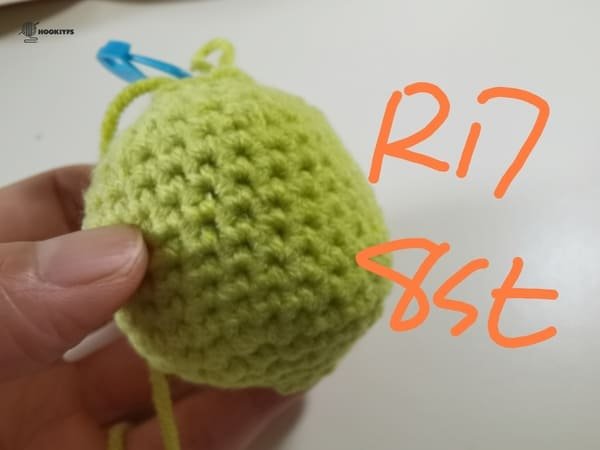 8 stitches for round 17 for lemon crochet pattern