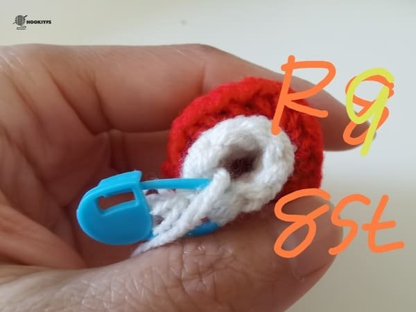 8 stitches for round 9 for mushroom crochet pattern
