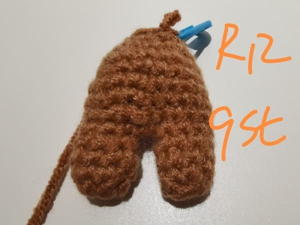 9 stitches for round 12 for teddy bear crochet