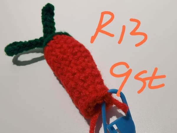 9 stitches for round 13 for chili crochet