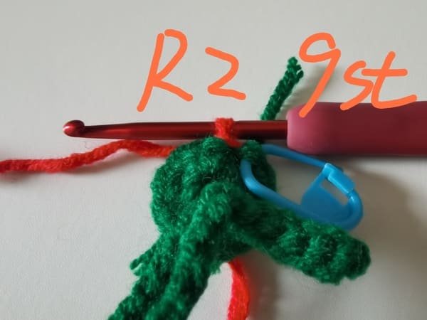 9 stitches for round 2 for chili crochet