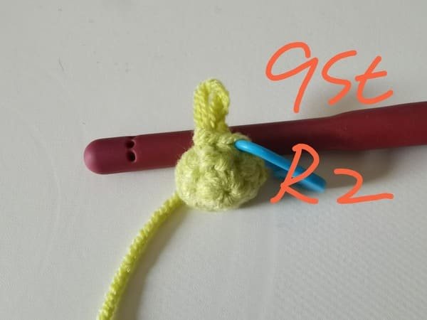 9 stitches for round 2 for snake crochet pattern