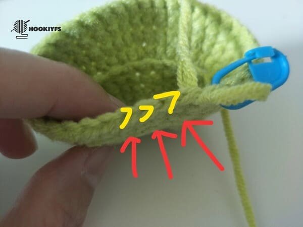 A v shape is stitch