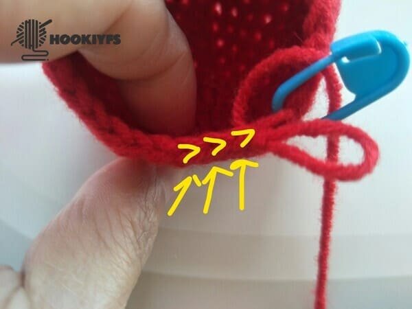 A v shape is stitch