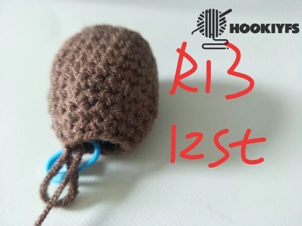 R13 is completed for 12 st for drumstick crochet